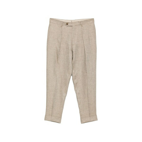 ベルウィッチ メンズ カジュアルパンツ ボトムス Chiaia pleated turn-up trousers Neutrals｜asty