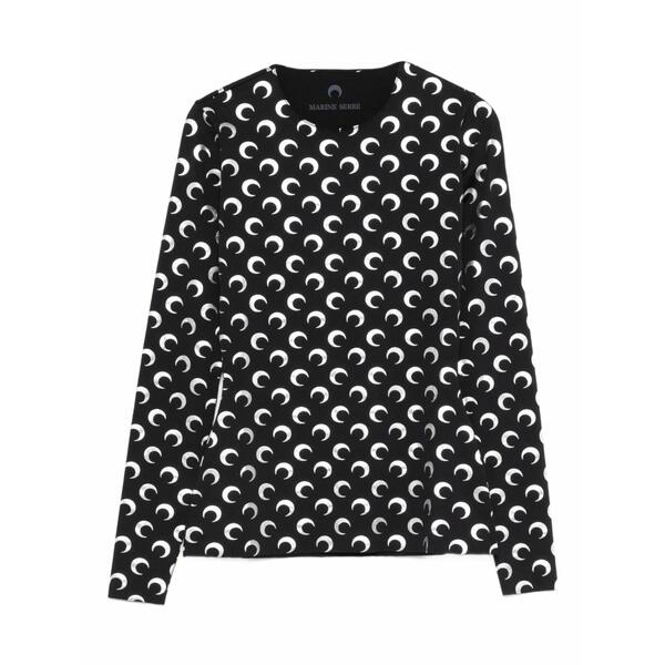 米国海兵隊員 独居室 レディース プルオーバー トップス Moon-print top Black