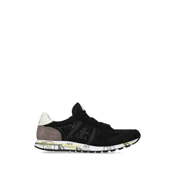 プレミアータ メンズ スニーカー シューズ Eric perforated sneakers Black 靴-スニーカー