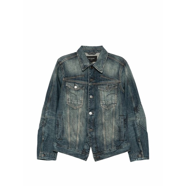 ジースター メンズ ジャケット＆ブルゾン アウター Two chest flap pockets denim jacket Blue｜asty