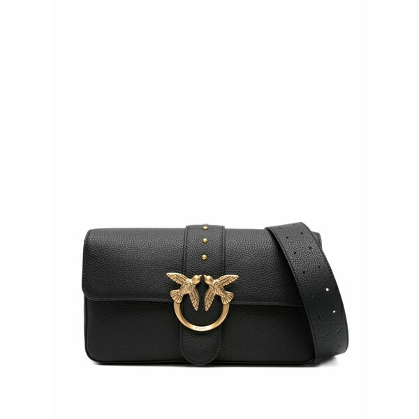 ピンコ レディース ショルダーバッグ バッグ Love studded shoulder bag Black