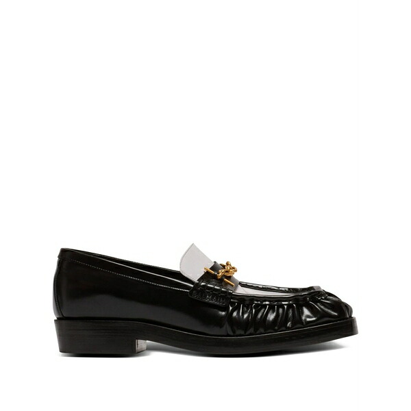 バルマン メンズ スリッポン・ローファー シューズ Glazed leather loafers Black