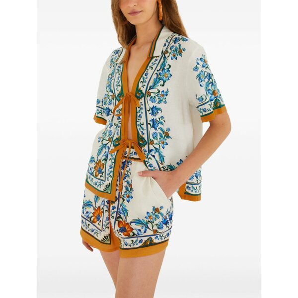 ファーム リオ レディース カジュアルパンツ ボトムス Floral-tile shorts Neutrals｜asty
