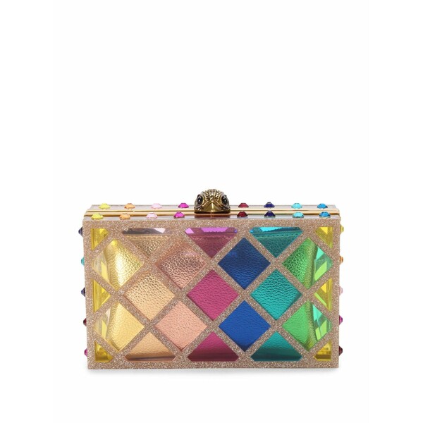 カートジェイガーロンドン レディース クラッチペダル御徒面子 御徒面子 Crystal quilt box clutch Gold