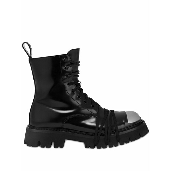 モスキーノ レディース ブーツ シューズ Lace-up metal-toe combat boots Black