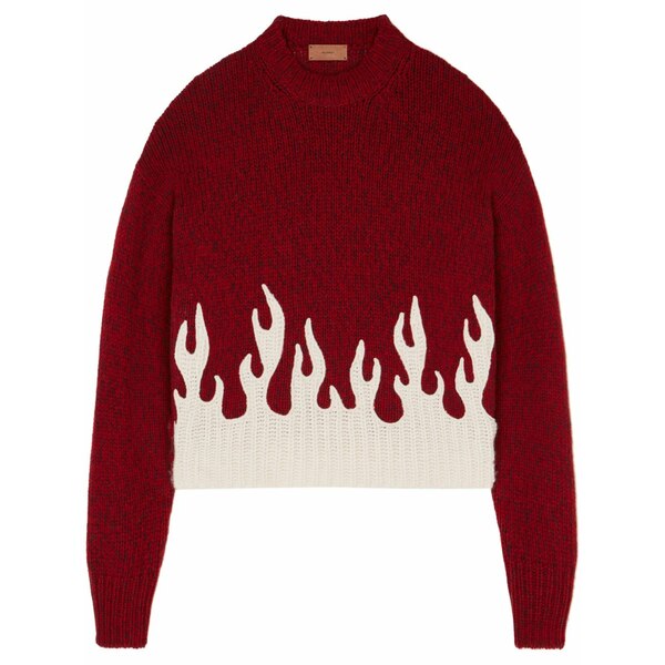 アラヌイ レディース 編み物\u0026ティーシャツ アウター Crew-neck wool-cashmere blend jumper Red