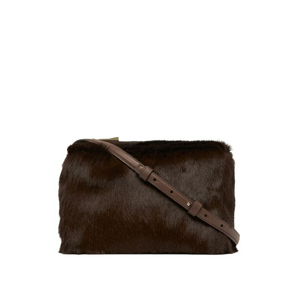 マーシャル  レディース ショルダーバッグ 御徒面子 Faux-fur shoulder bag Brown