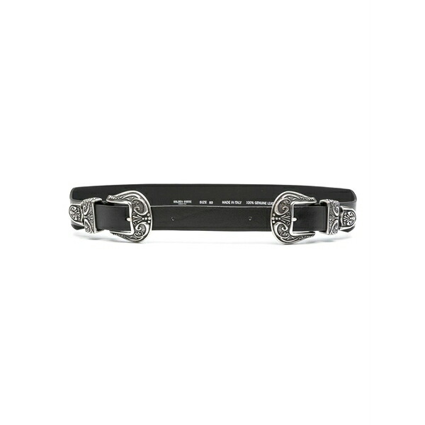 ゴールデングース レディース 三尺帯 付属物 Double-buckle leather belt Black
