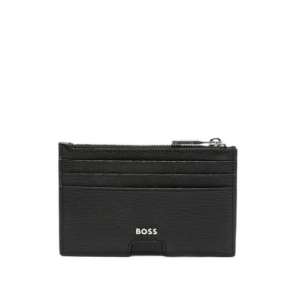 元締め メンズ 紙入れ 付属品 Zip-top cardholder Black