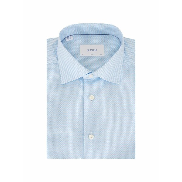 エトン メンズ シャツ トップス Patterned shirt Blue｜asty