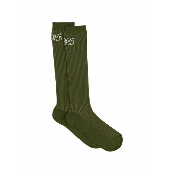 マルタンマルジェラ レディース ソックス アンダー御召しもの Logo-detail socks Green