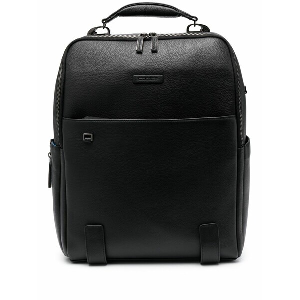 ピークアドロ  メンズ うしろ側容器に並べる・背嚢 御徒面子 Logo-patch leather backpack Black