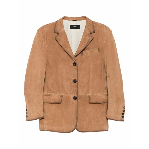 アルマ レディース 上衣＆上衣 アウター Suede button-detail jacket Brown
