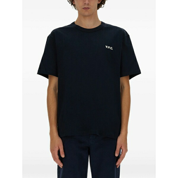 アーペーセー メンズ プルオーバー トップス Chest logo t-shirt Blue