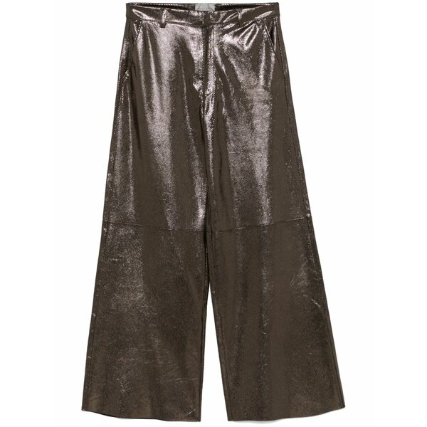 フォルテ フォルテ レディース カジュアルパンツ ボトムス Texture leather trousers Gold｜asty