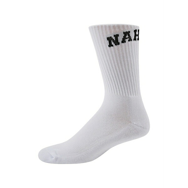 ナミアス メンズ ソックス アンダー御召しもの Logo-detail socks White