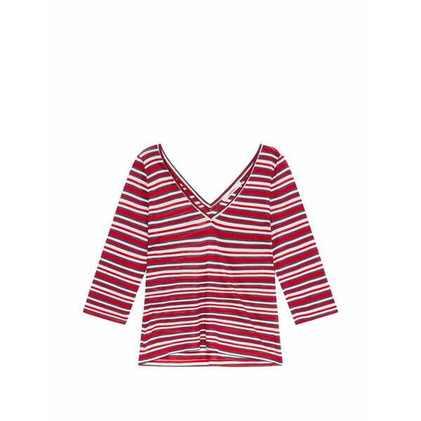 マリパルミ レディース プルオーバー トップス Striped v-neck t-shirt Blue