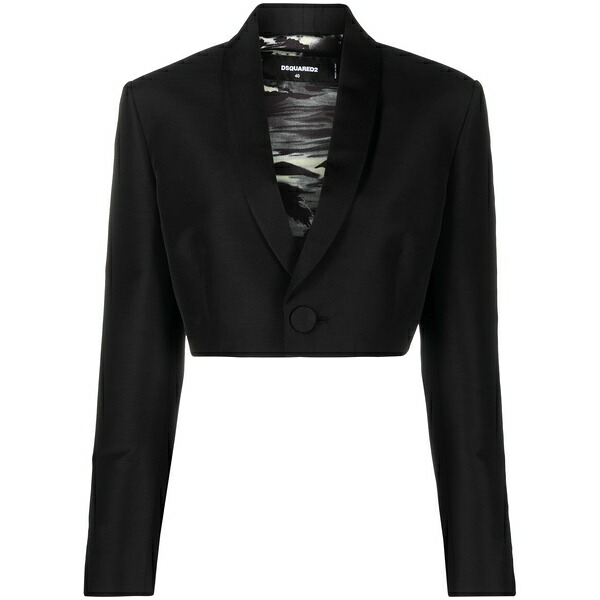 ディースクエアード レディース 上衣＆上衣 アウター Cropped tailored jacket Black