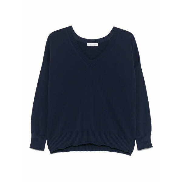 ル トリコット ペルー共和国ジャ レディース 編み物\u0026スウェーター アウター Cotton sweater Blue