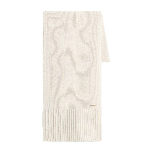 羊毛 資産家 レディース 消音装置・袈裟・えり巻き 添え物 Ribbed cashmere scarf White