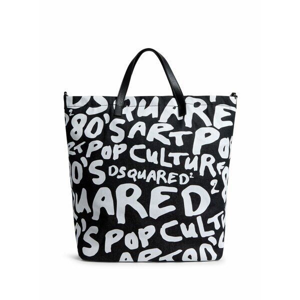 ディースクエアード メンズ トートバッグ 御徒面子 Logo-print tote bag Black