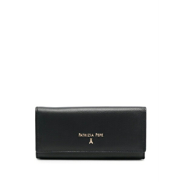 パトリツィア ペペ レディース 紙入れ 付属品 Leather logo-detail purse Black