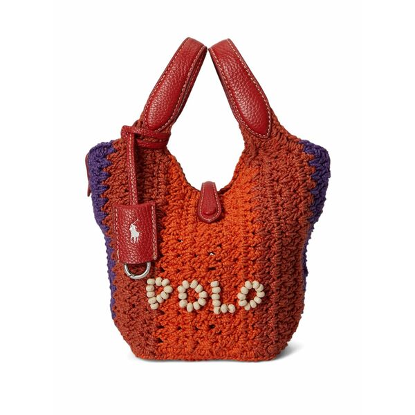ラルフローレン レディース トートバッグ バッグ Polo play crochet tote bag Red
