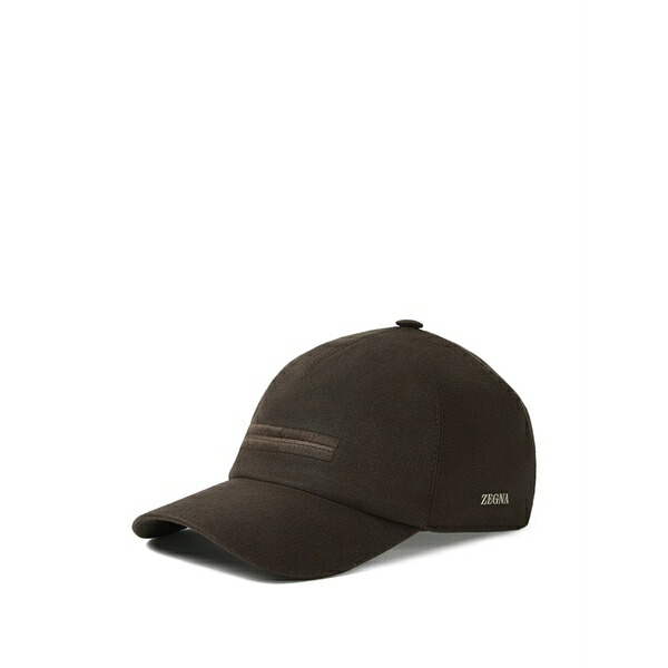 ゼニア メンズ 鳥打ち帽 付属物 Oasi lino baseball cap Brown