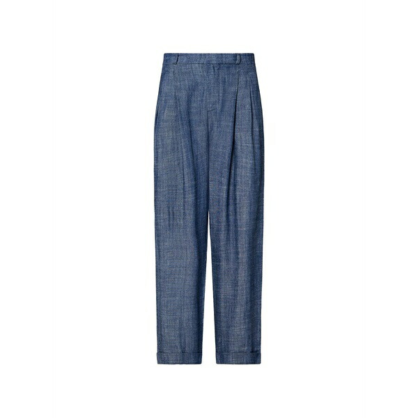 ピューテリー レディース 心地好いズボン下 ボトムス Pleated-design trousers Blue