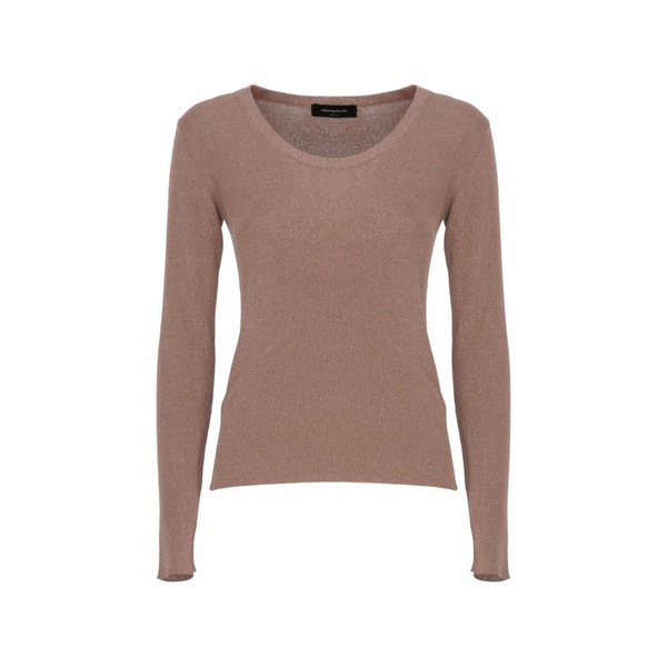 ファビアナ フィリッピ レディース ニット&セーター アウター Fine-knit long-sleeve sweater Brown｜asty