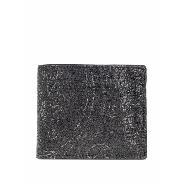 エトロ メンズ 紙入れ 付属品 Paisley-print ビスマス-fold wallet Black