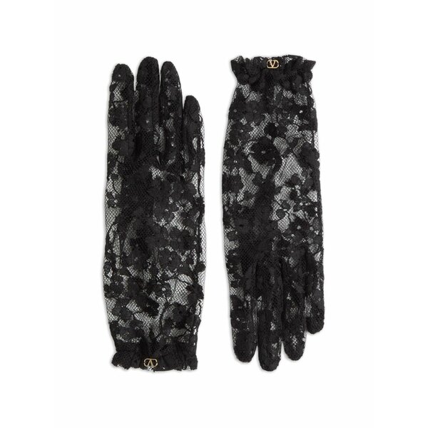 ヴァレンティノ ガラヴァーニ レディース 手袋 アクセサリー Vlogo signature lace gloves Black