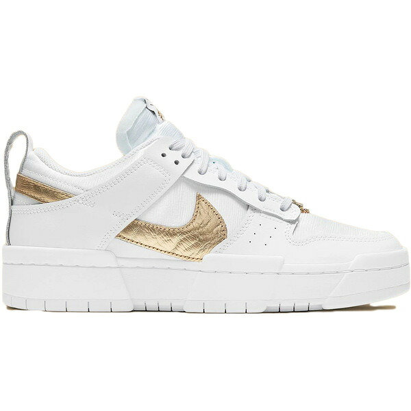 Nike ナイキ レディース スニーカー  【Nike Dunk Low Disrupt White Metallic Gold (Women\u0027s)】  大きさ US_7(24.0糎) White/White-Metallic Gold