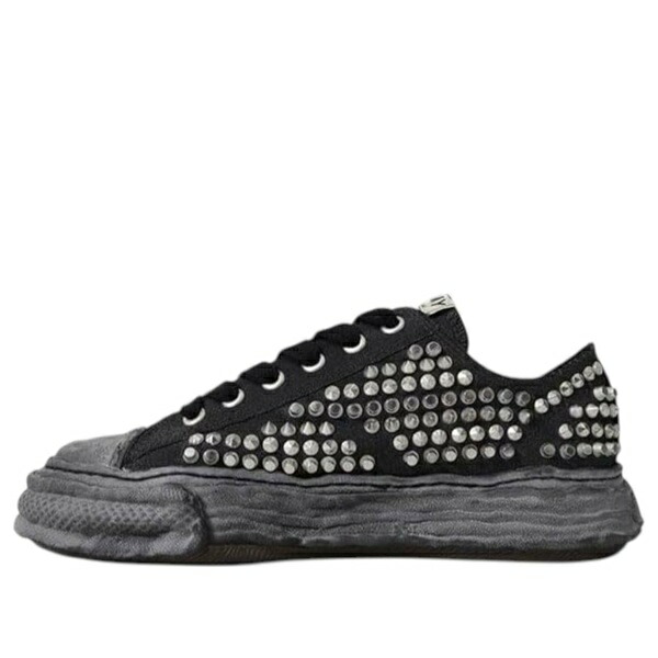 Maison MIHARA YASUHIRO ミハラヤスヒロ メンズ スニーカー  【Maison MIHARA YASUHIRO Peterson 23 OG Sole Studded Canvas Low \u0027Black Black\u0027 A13FW715-BLKBLK】  大きさ US_10(28.0糎)