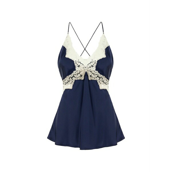 アルベルタ フェレッティ レディース シャツ トップス Lace-trim top Blue｜asty