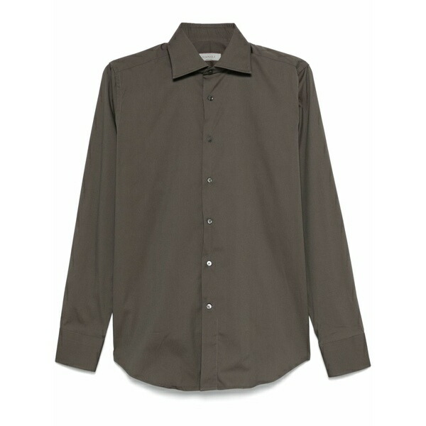 カナーリ メンズ シャツ トップス Cut-away collar shirt Green|asty