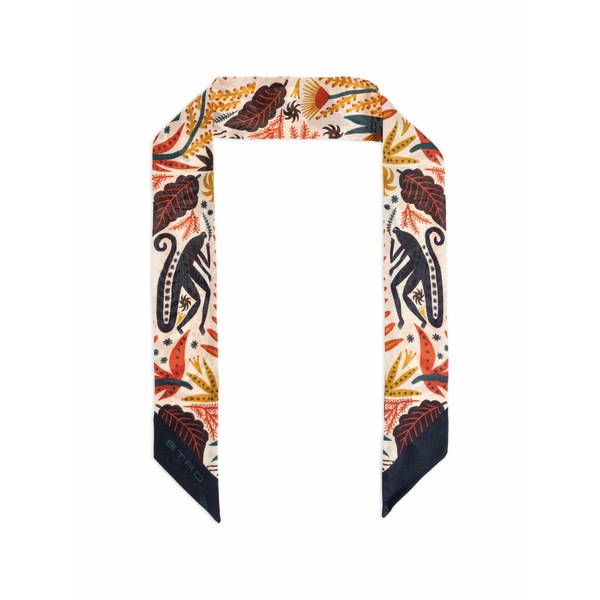 エトロ レディース マフラー・ストール・スカーフ アクセサリー X tabby booth monkey-print silk scarf Neutrals|asty