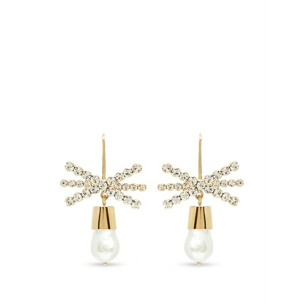アーデム レディース ピアス&イヤリング アクセサリー Crystal bow earrings Gold|asty