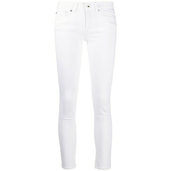 ドンダップ レディース デニムパンツ ボトムス Low-rise skinny jeans White|asty