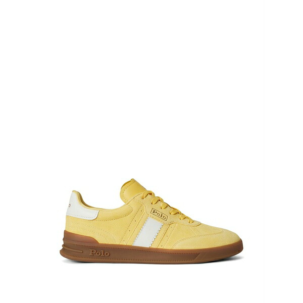 ラルフローレン レディース スニーカー シューズ Suede stripe leather sneakers Yellow｜asty