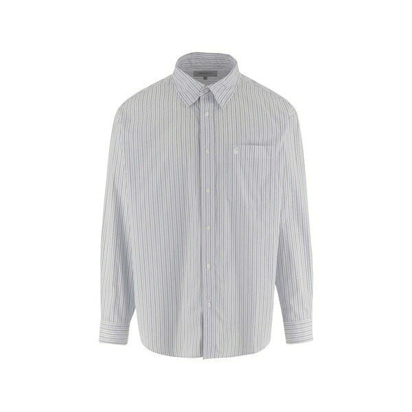 カーハート メンズ シャツ トップス Keene striped cotton-poplin shirt White｜asty
