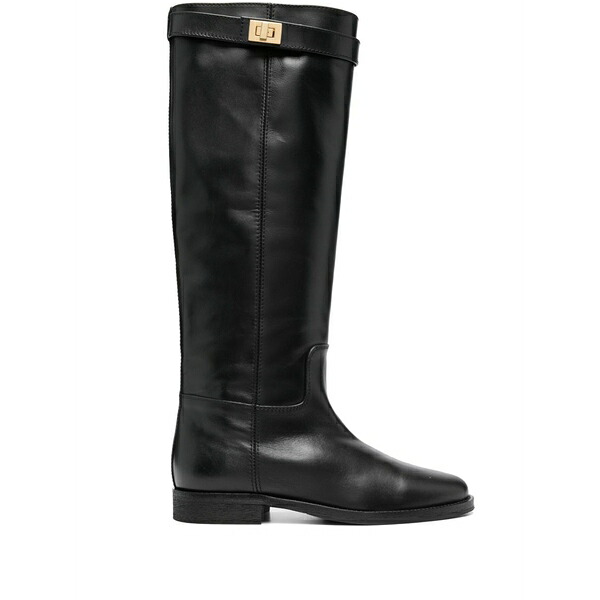 ヴィアローマ15 レディース ブーツ シューズ Buckle-detail leather knee-high boots Black｜asty