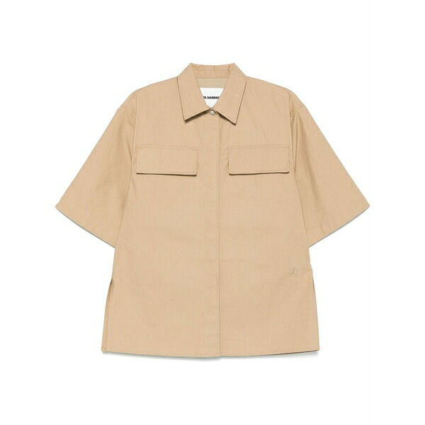 ジルサンダー レディース シャツ トップス Cotton shirt Brown｜asty