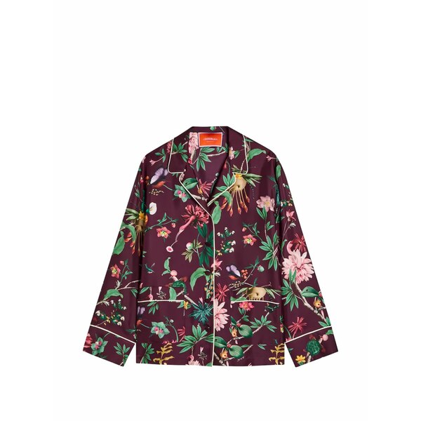 ラ・ダブル・ジェイ レディース シャツ トップス Floral-print piping-detail blouse Purple｜asty