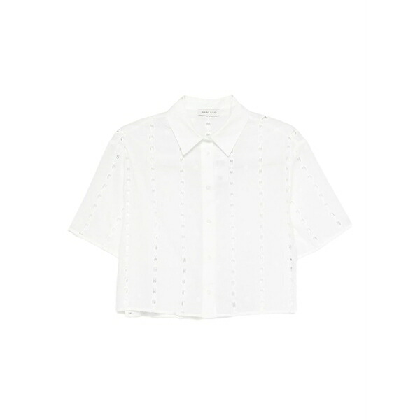アニービン レディース シャツ トップス Lincoln button eyelet shirt White｜asty