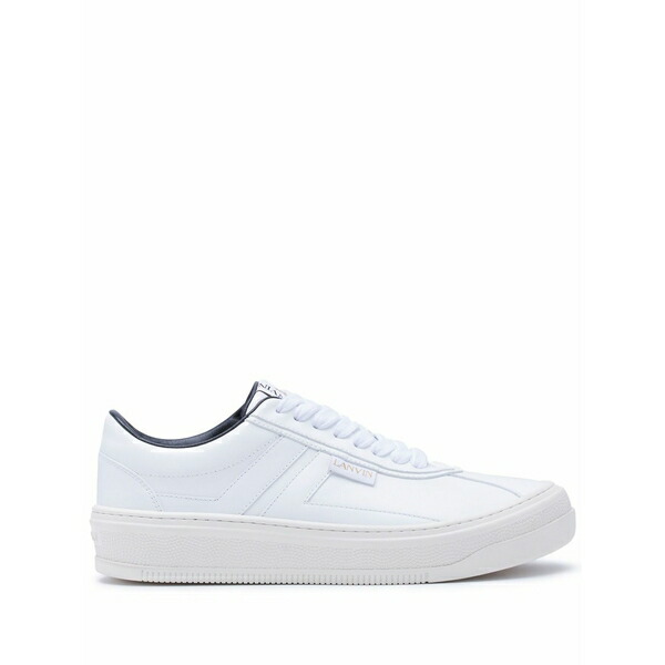 ランバン メンズ スニーカー シューズ Leather sneakers White｜asty