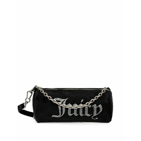 ジューシークチュール レディース ショルダーバッグ バッグ Rhinestone-embellished barrel shoulder bag Black|asty
