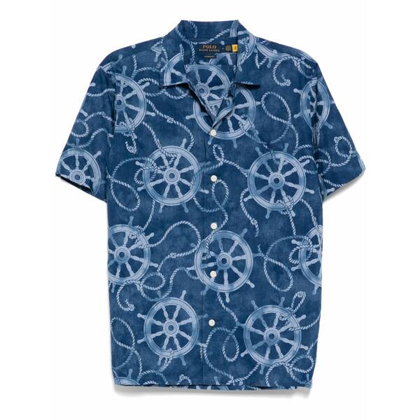 ラルフローレン メンズ シャツ トップス Ships wheel vacation shirt Blue｜asty