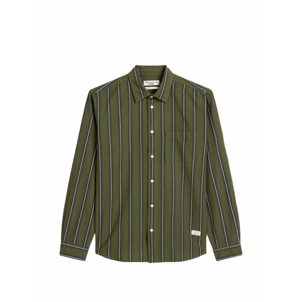マルコポーロ メンズ シャツ トップス Striped chest-pocket shirt Green｜asty 22,260円