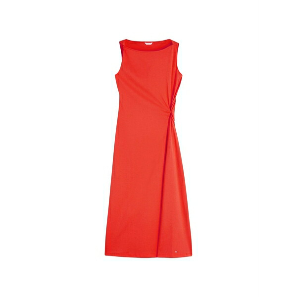 トミー ヒルフィガー レディース ワンピース トップス Twist-detail boat-neck midi dress Red｜asty
